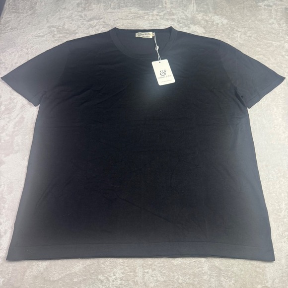 NWT Collars & Co Mens Lucca Luxury Touch Cotton Silk Blend T-Shirt 3XL Black - Picture 2 of 8
